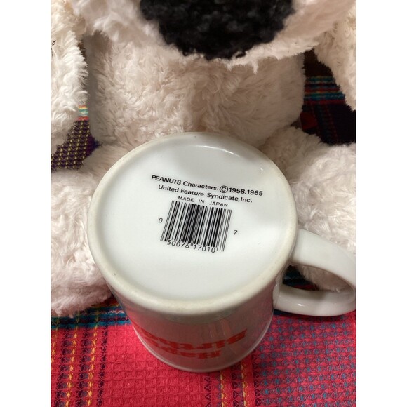 Snoopy Lambs & Ivy Plush Dog Plus Vintage Happy Birthday Ceramic Coffee Mug Pair - Picture 11 of 12
